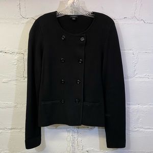 Ann Taylor Black Sweater with 8 Buttons with Pockets Womens Size L